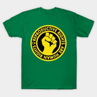 Reproductive Rights are Human Rights - yellow Clenched Fist T-Shirt